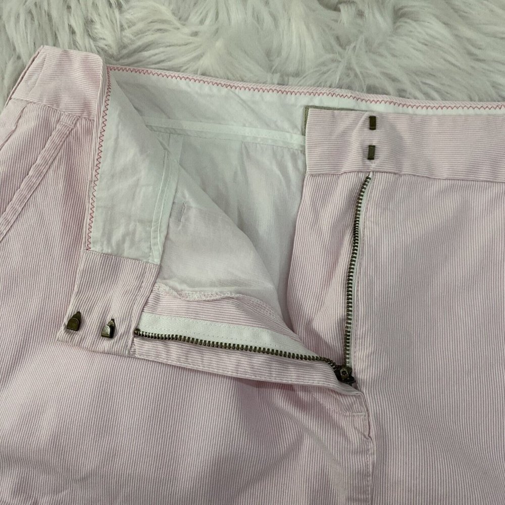 LL bean womens pink striped skirt size 16 petite lined cotton blend stretch - Picture 3 of 10